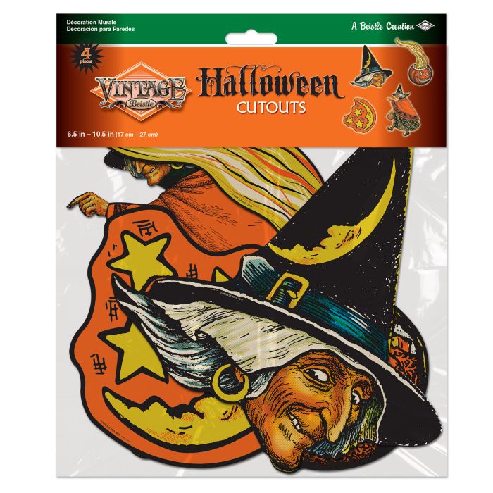 Vintage Halloween Cutouts Set of 4 by Beistle