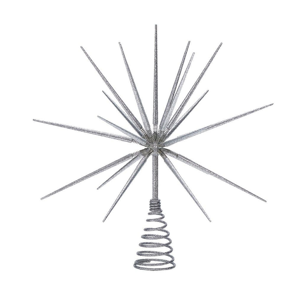 15" Silver Atomic Burst Christmas Tree Topper