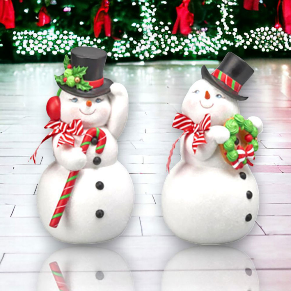 12" Jolly Snowman w/ Candy Cane by December Diamonds