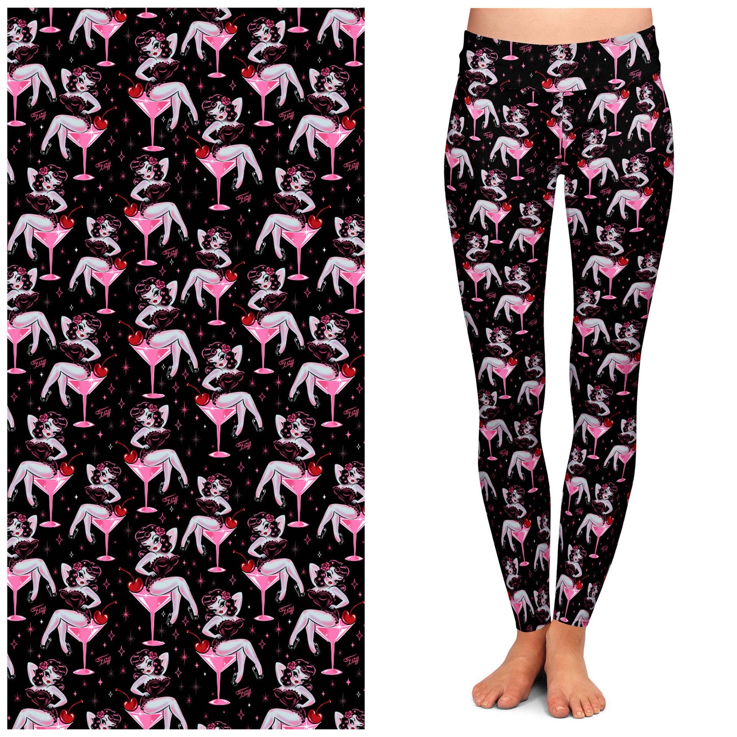 Cocktail Crush Leggings by Miss Fluff x Lipstick & Chrome TC2