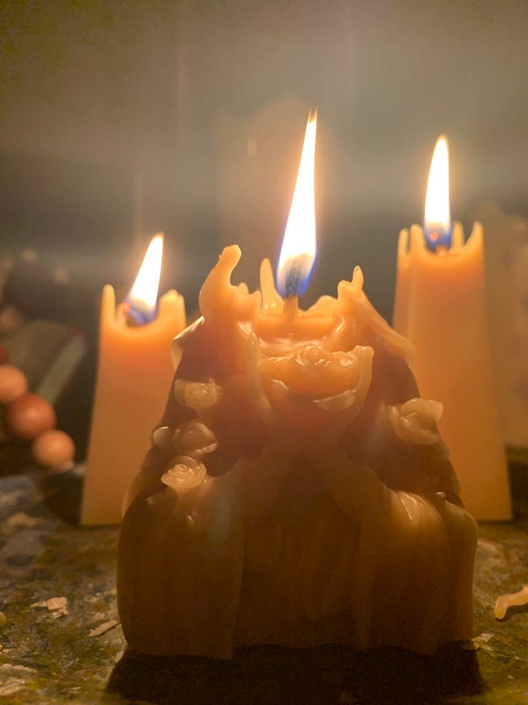 100% Beeswax Candle - Sacred Blooming Mother