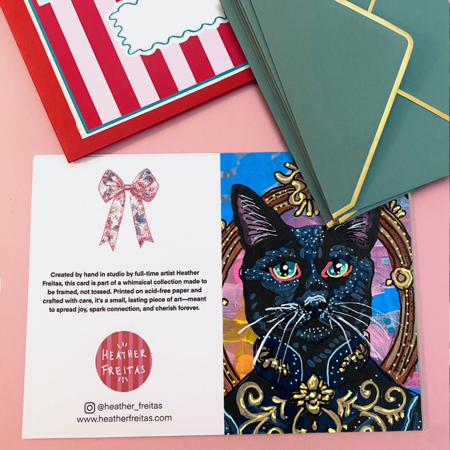 Royal Black Cat - Greeting Card / Fine Art Print