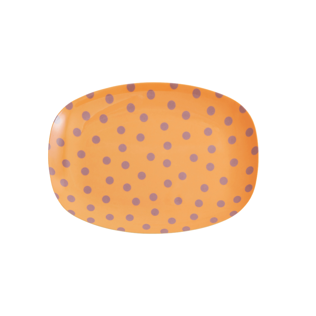 Melamine Small Rectangular Plate | Lavender Dots Print