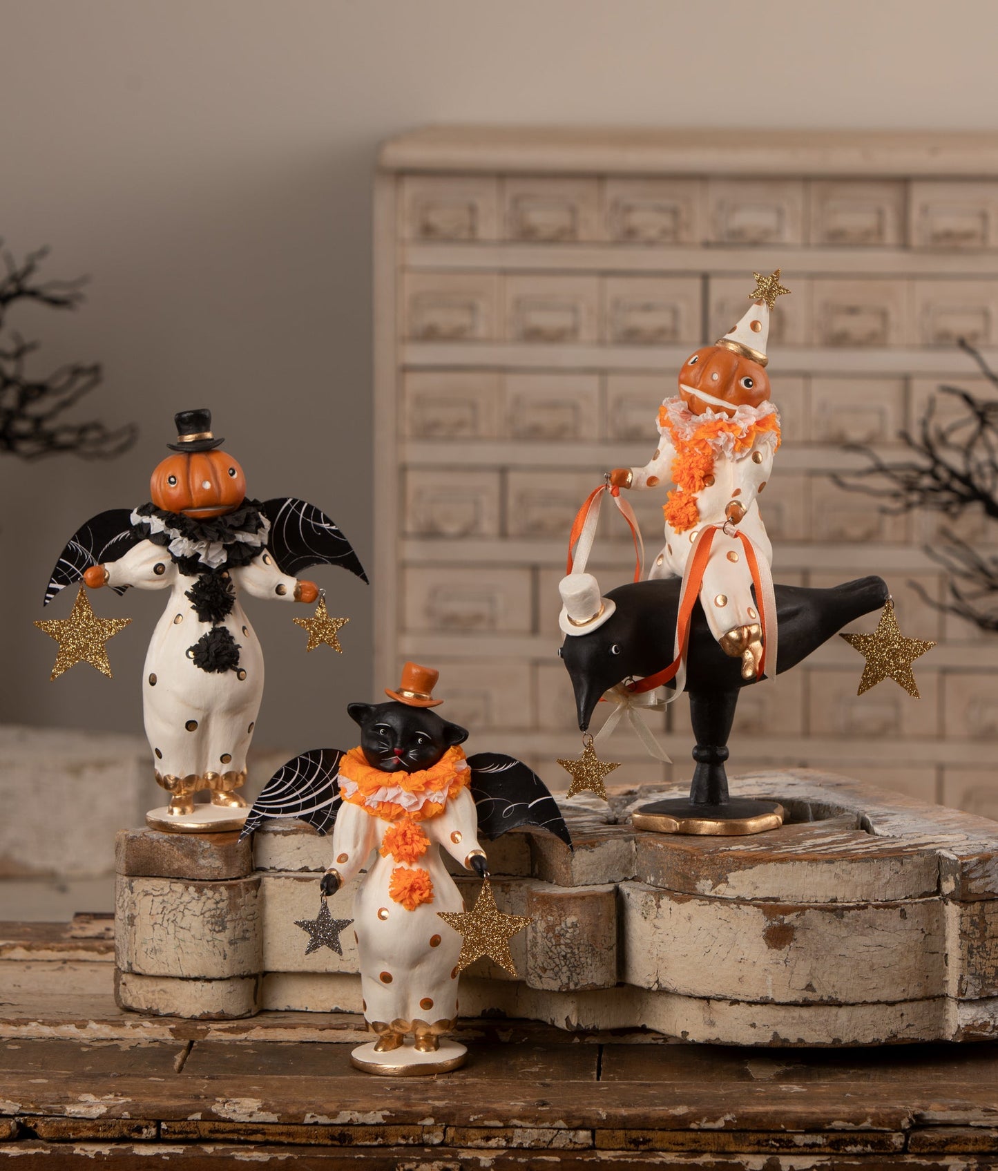 Pumpkinhead on Crow | Halloween Decor | Bethany Lowe