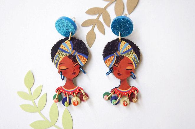 African Girl Earrings by Laliblue