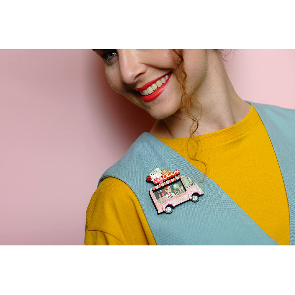 Ice Cream Truck Brooch by Laliblue