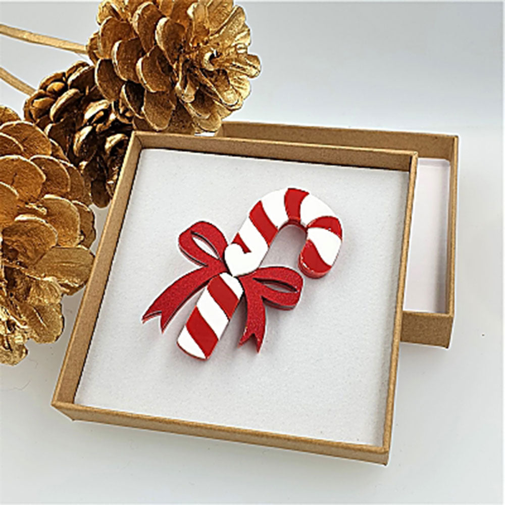 Candy Cane Brooch by Cherryloco