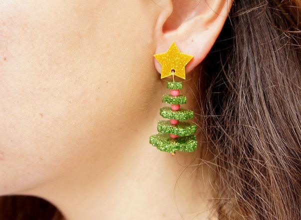 Christmas Tree Earrings by Laliblue