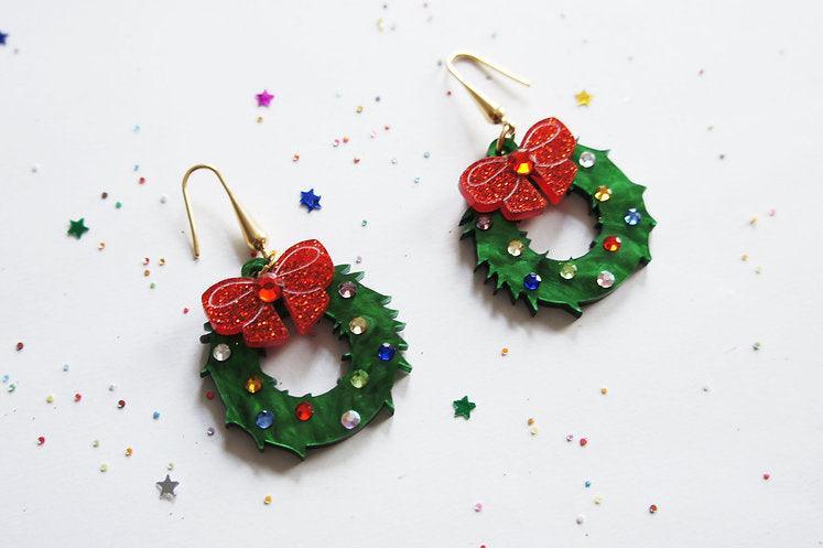 Christmas Wreaths Earrings by Laliblue