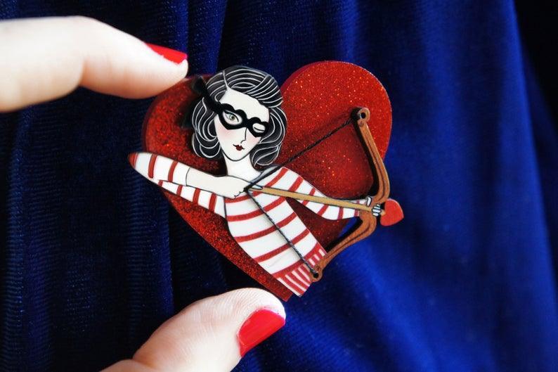 Cupid Girl Brooch by Laliblue