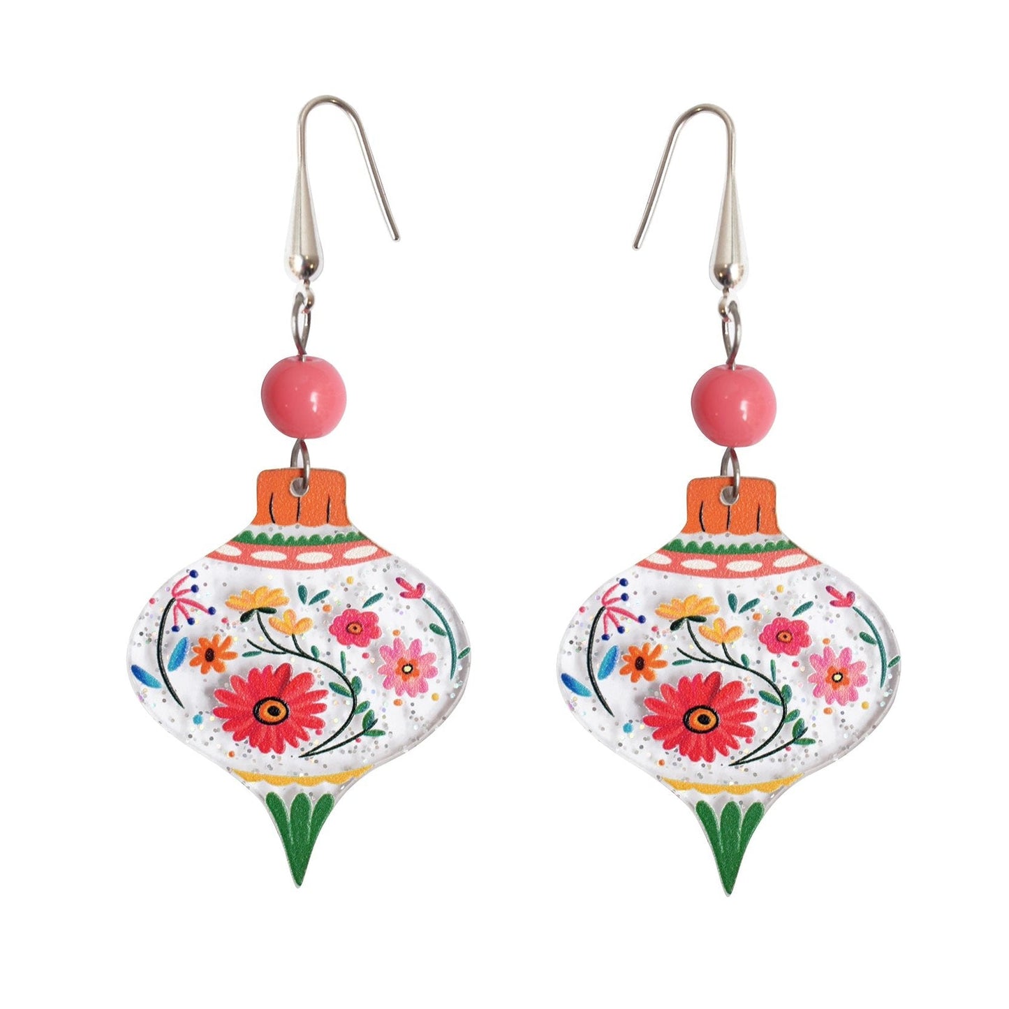 Floral Christmas Ball Earrings by Laliblue – Retro Statement Jewelry Laliblue