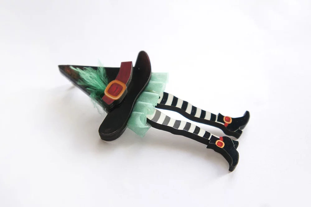 Hidden Witch Halloween Brooch by Laliblue