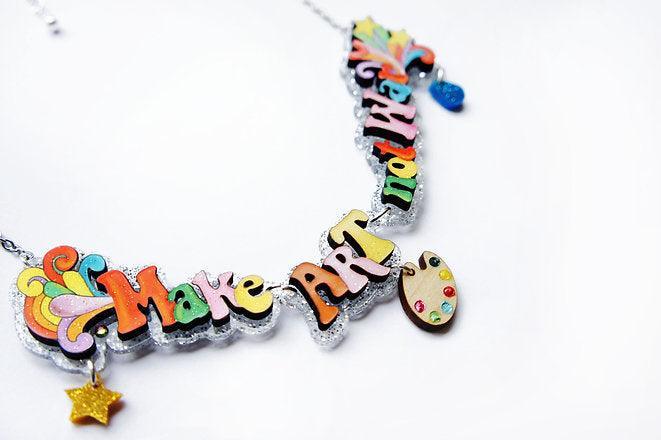 Make Art Not War Necklace by Laliblue
