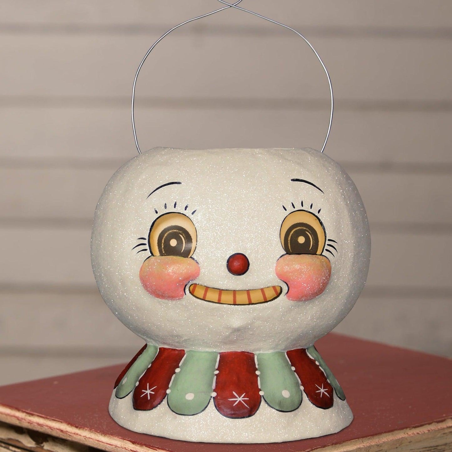 Minty Beau Snow Glow Lantern Bucket by Johanna Parker for Bethany Lowe Designs