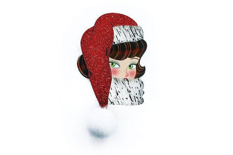 Santa Baby Brunette Brooch by Laliblue