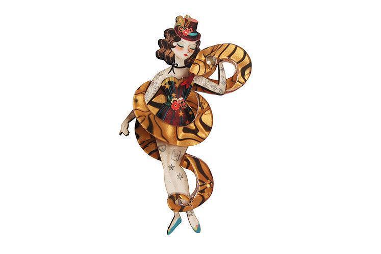 Snake Charmer Halloween Brooch by Laliblue