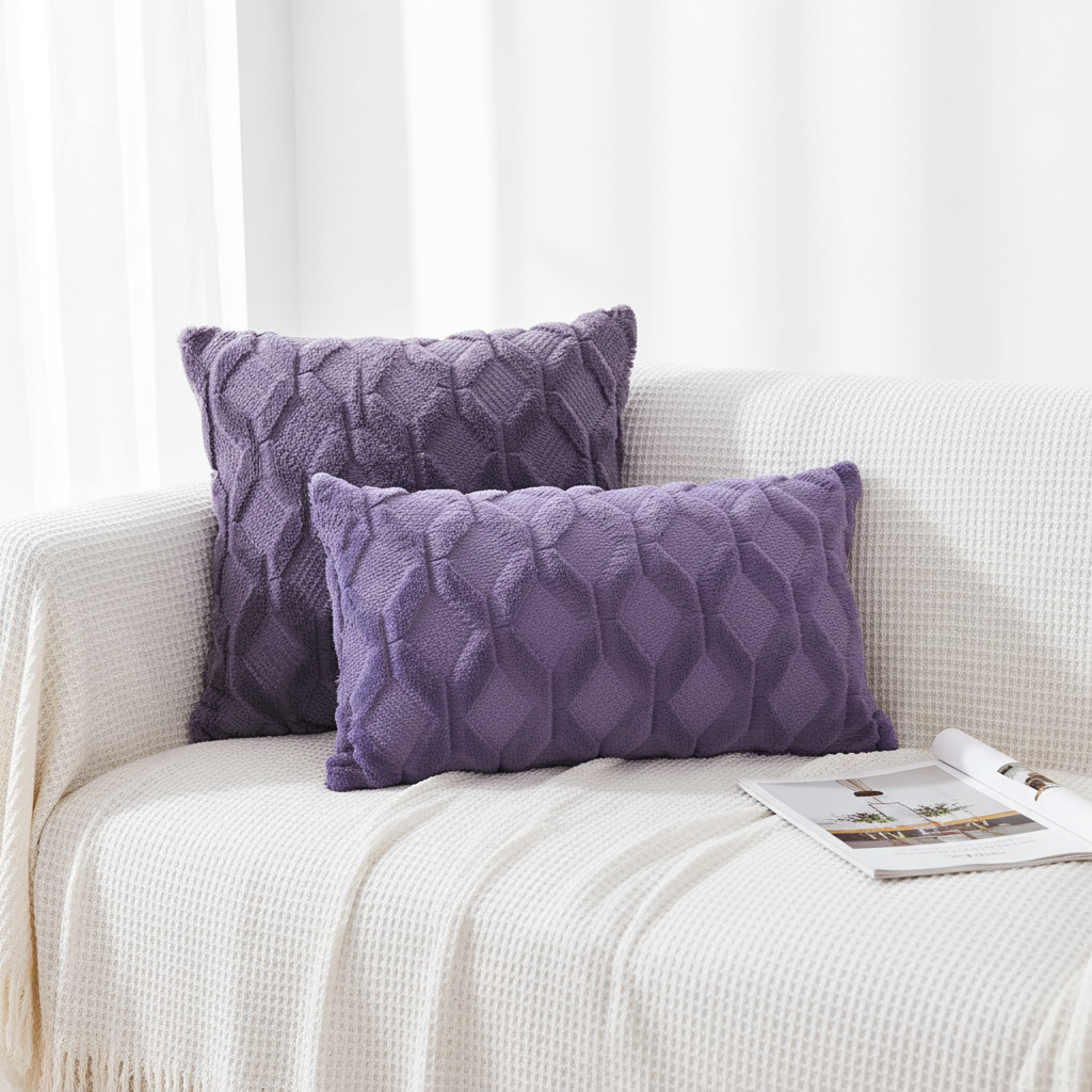 Pack of 2 One 18"x18" with a matching color of one 12"x20" Square and rectangle combo set throw pillow covers with inserts