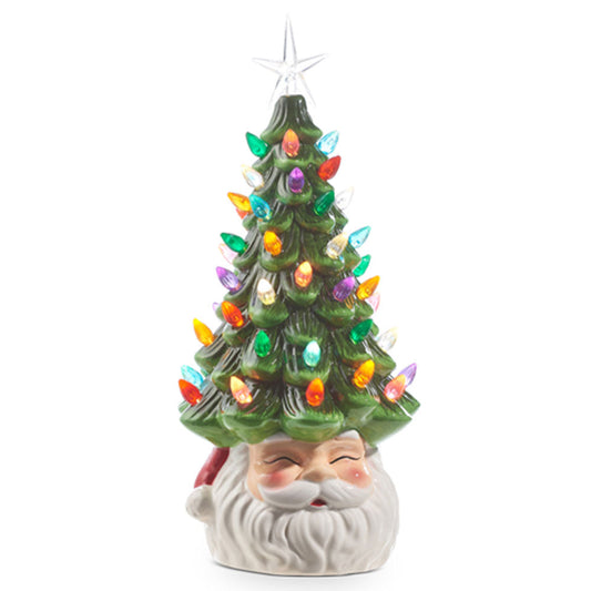 Large Vintage Santa Mug w/ Lighted Ceramic Tree