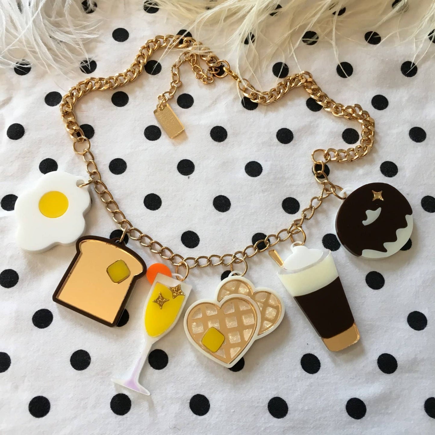 Ladies Who Brunch Acrylic Charm Statement Necklace