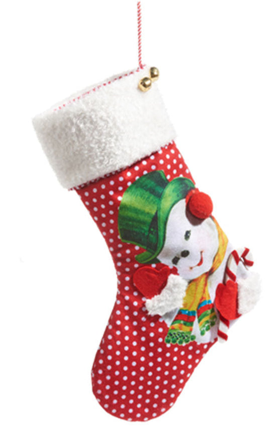 19" Retro Christmas Stocking - SNOWMAN