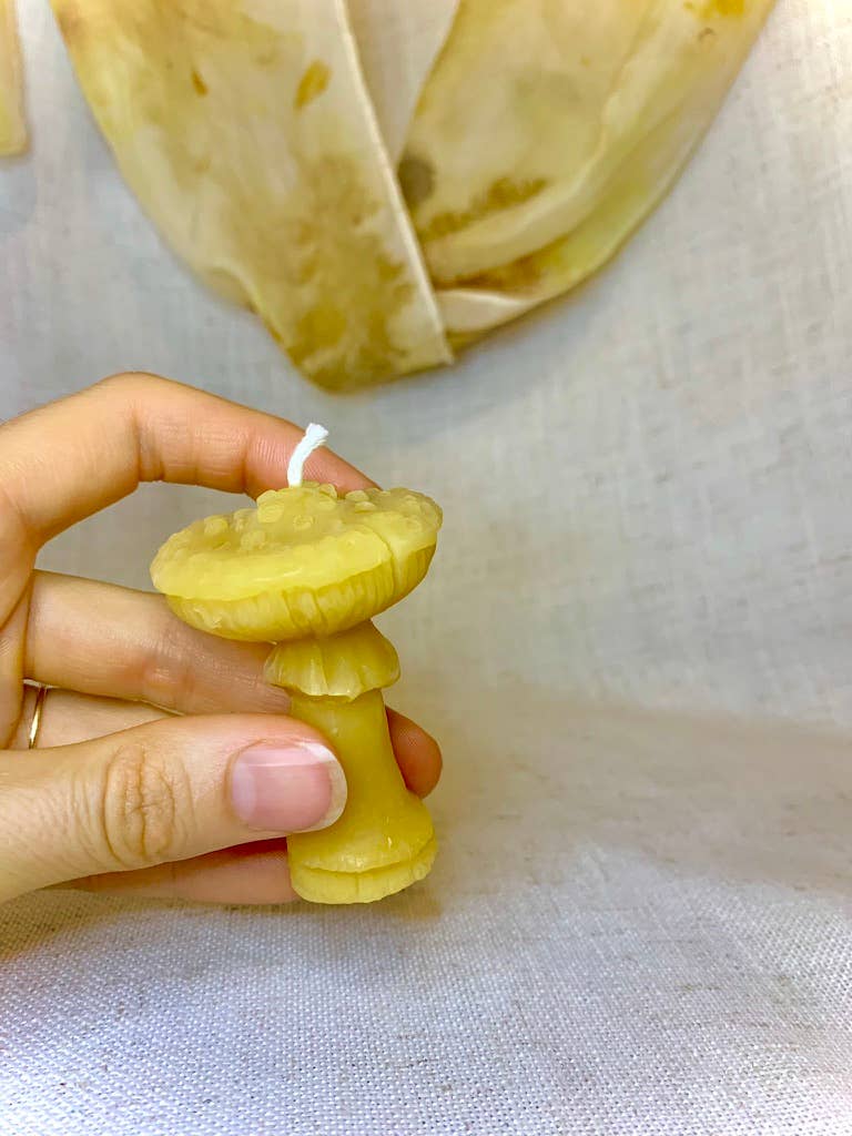 100% Beeswax Candle- Amanita Mushroom