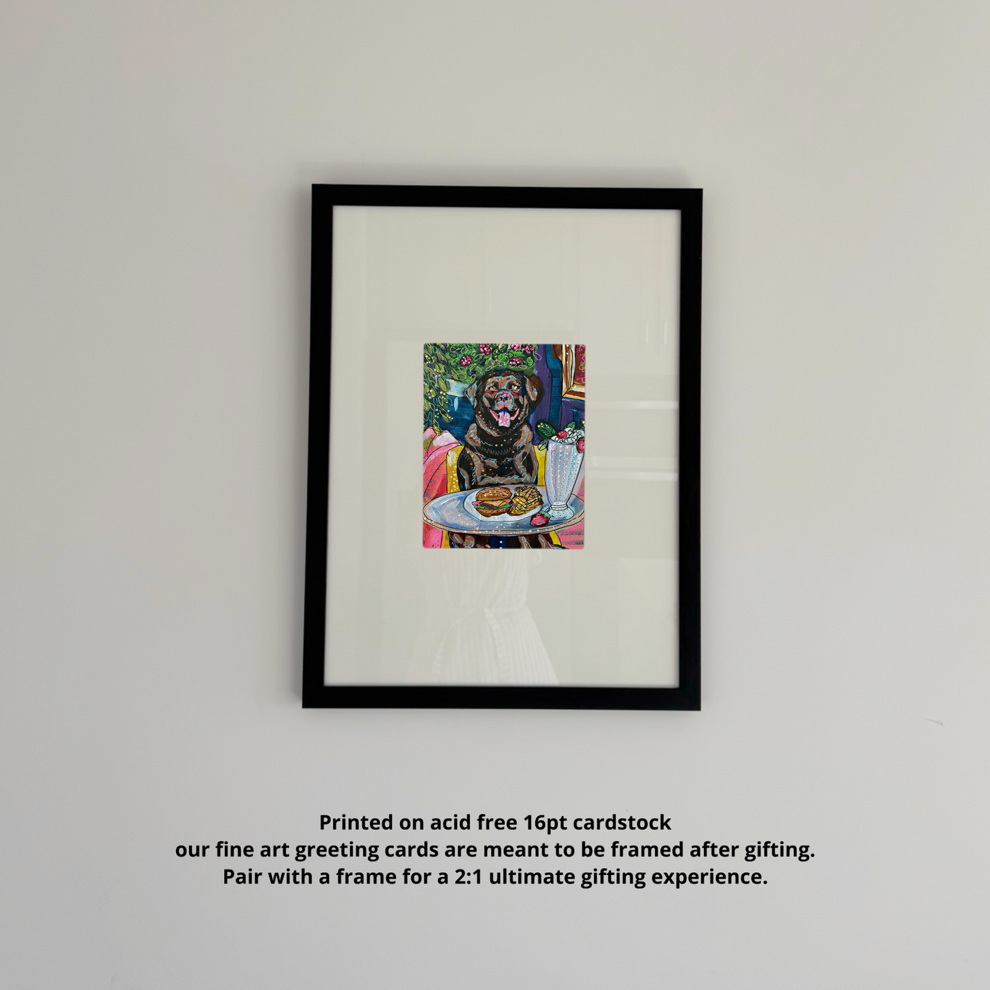Chocolate Lab Dining - Greeting Card / Fine Art Print