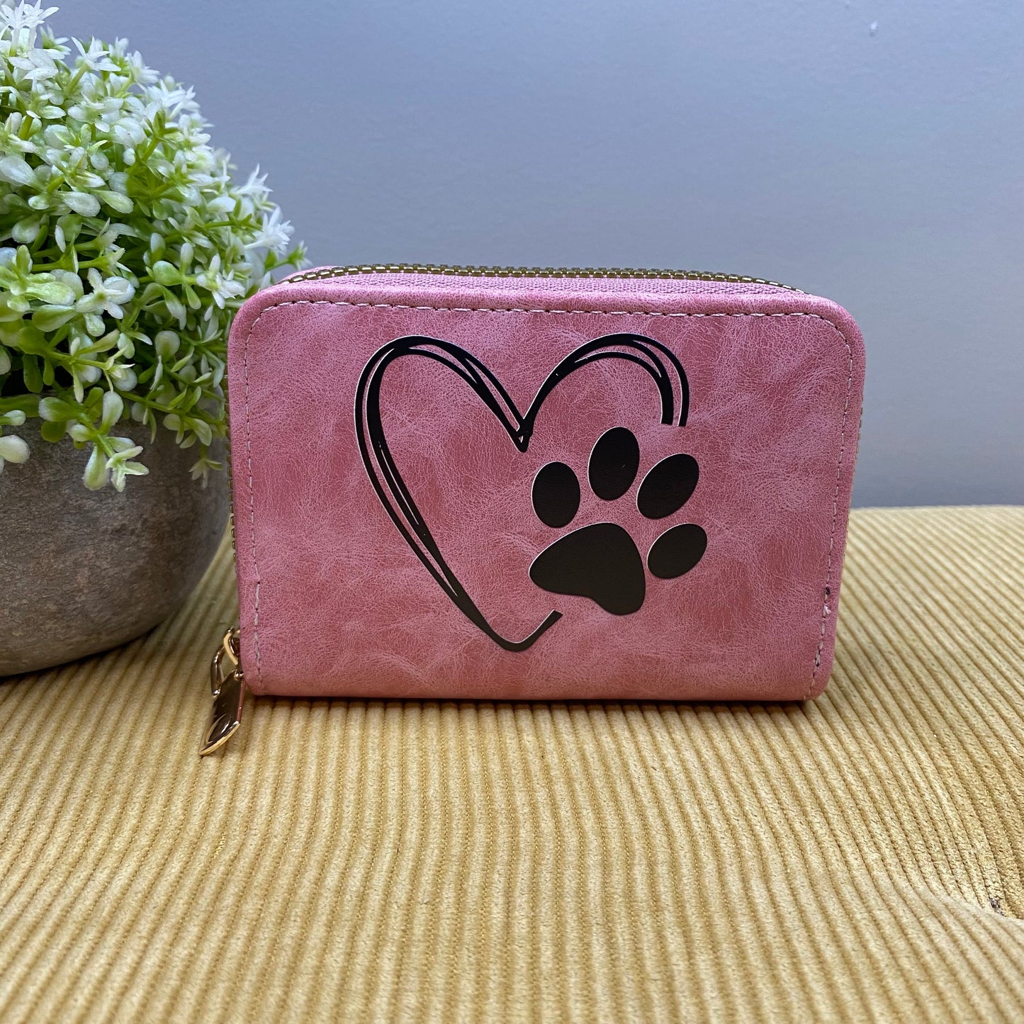 Wallet - Accordion Card - Heart Paw - Blush