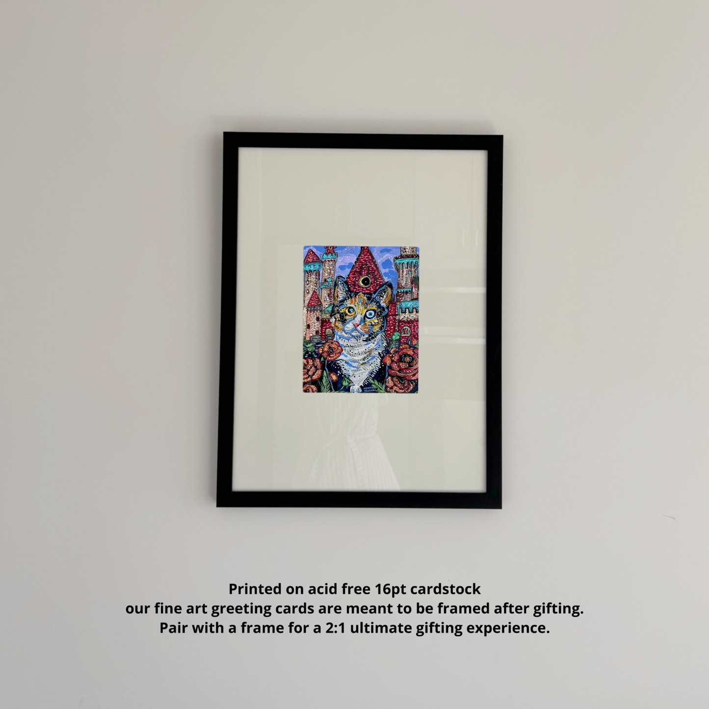 Poppy Castle Cat - Greeting Card / Fine Art Print