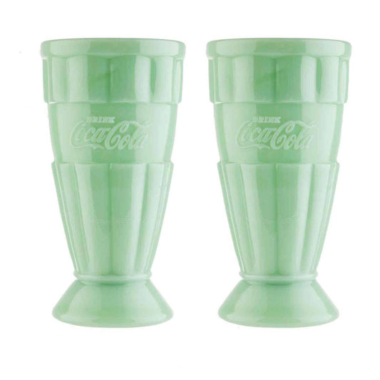 Coca-Cola Jadeite Malt Tumbler, 16 oz Set of 2, Jadeite Glass