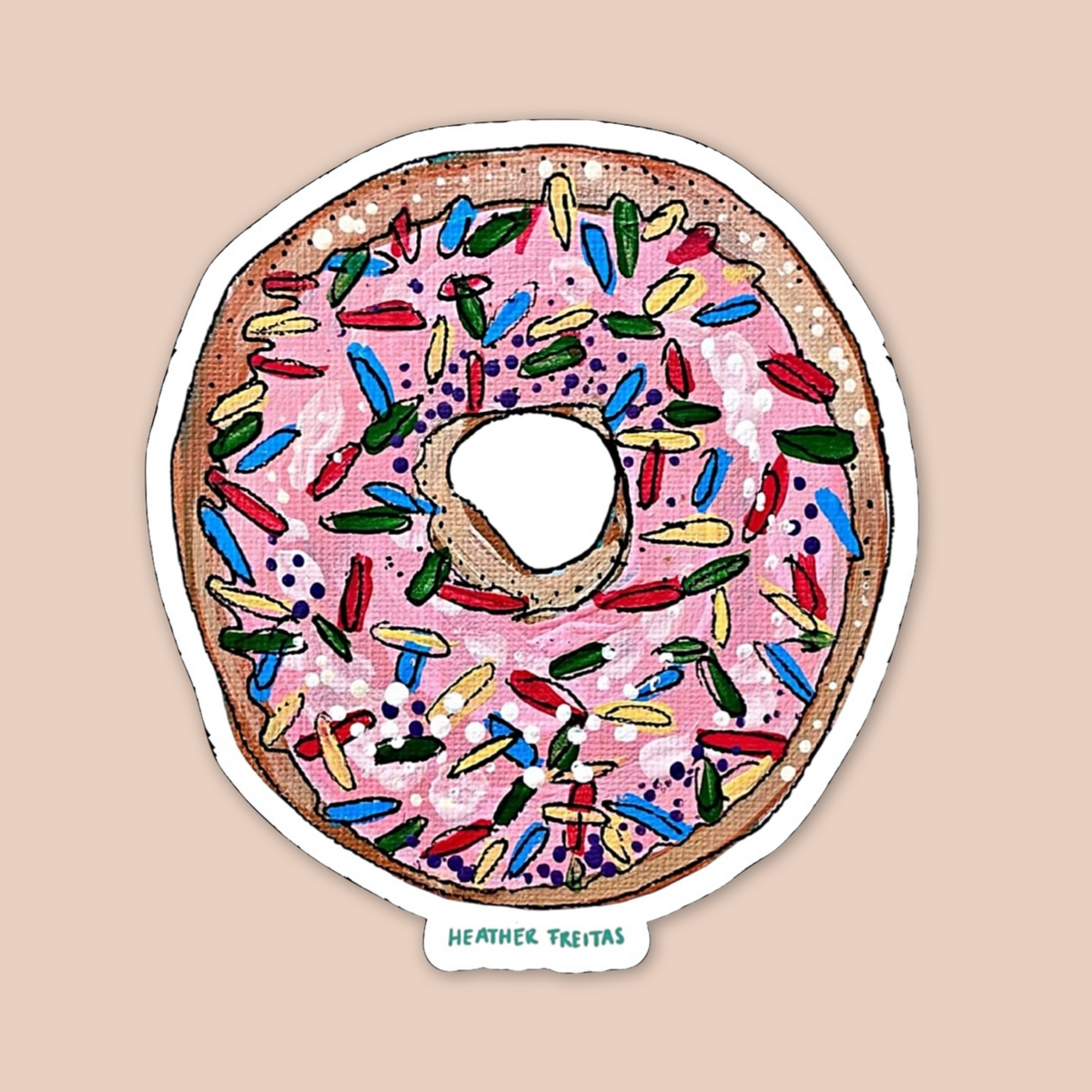 Pink Sprinkles Donut Sticker