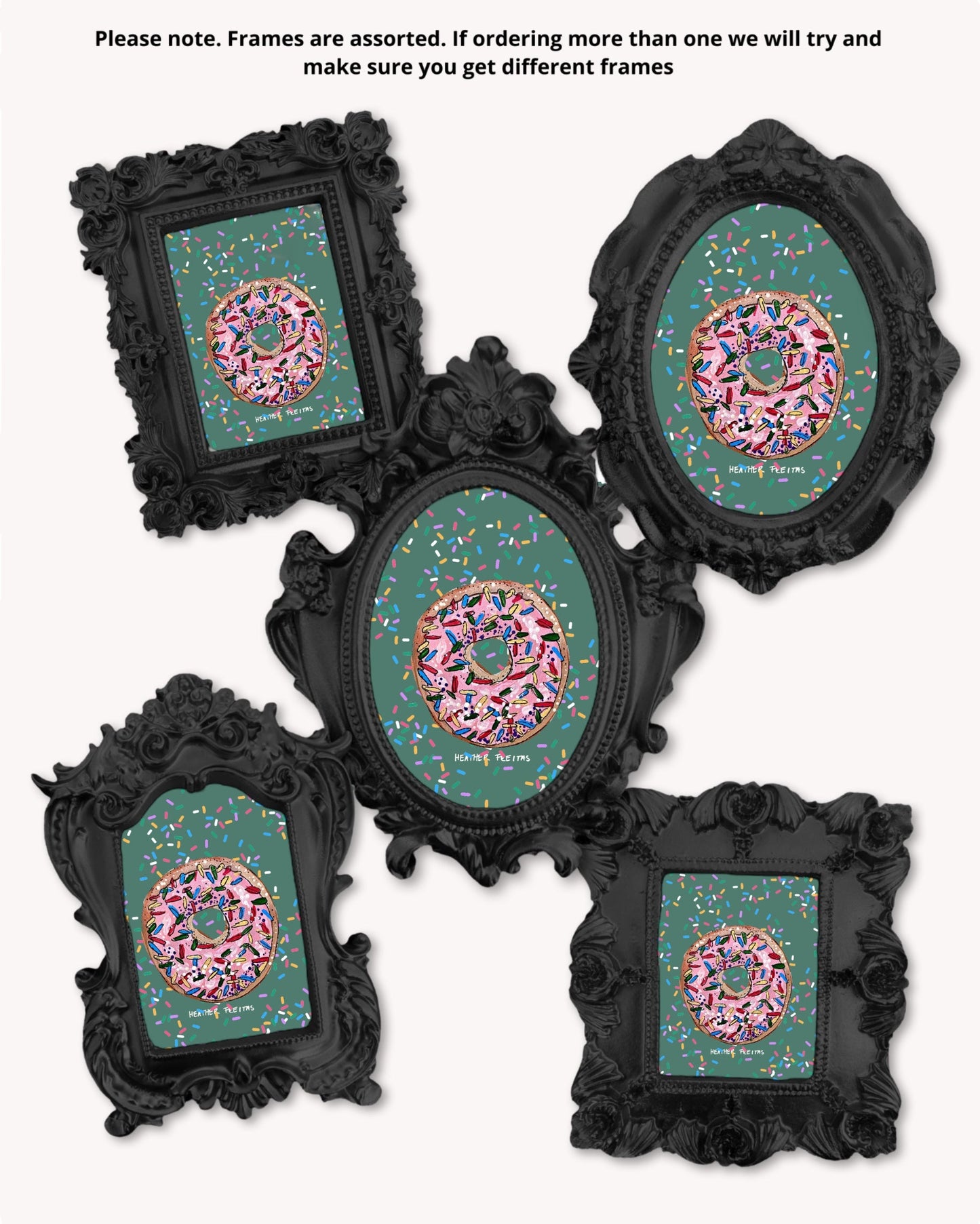 Pink Sprinkle Donut - Mini framed print