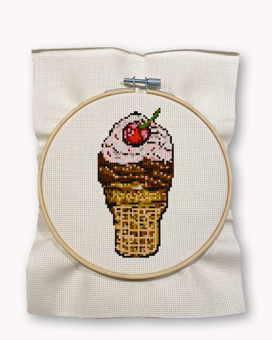 Chocolate Cone Cross Stitch Kit ( LG 5 inch )