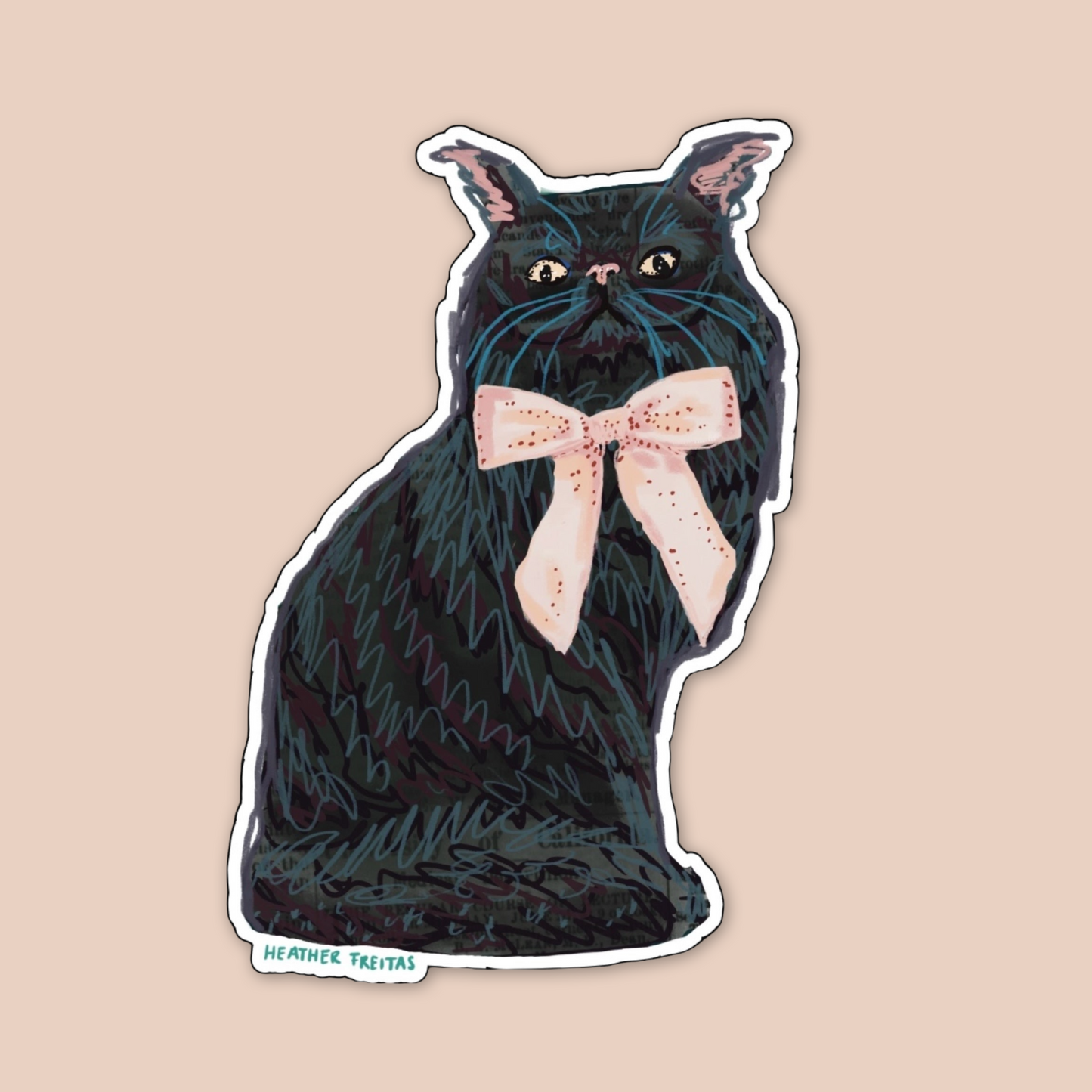 Black Persain Cat Sticker