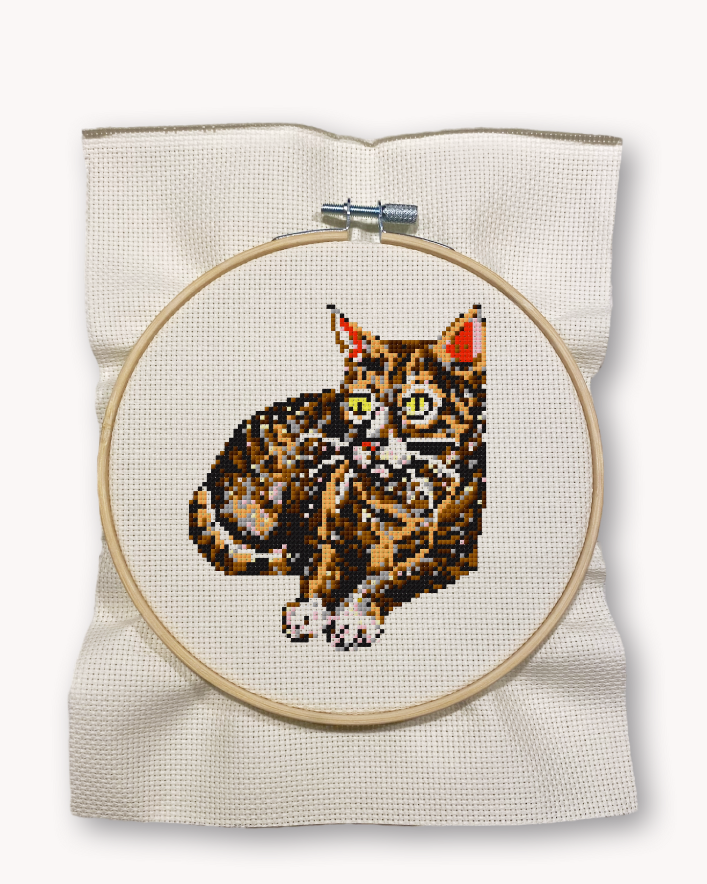 Brown Tabby Cat Cross Stitch Kit ( LG 5 inch )