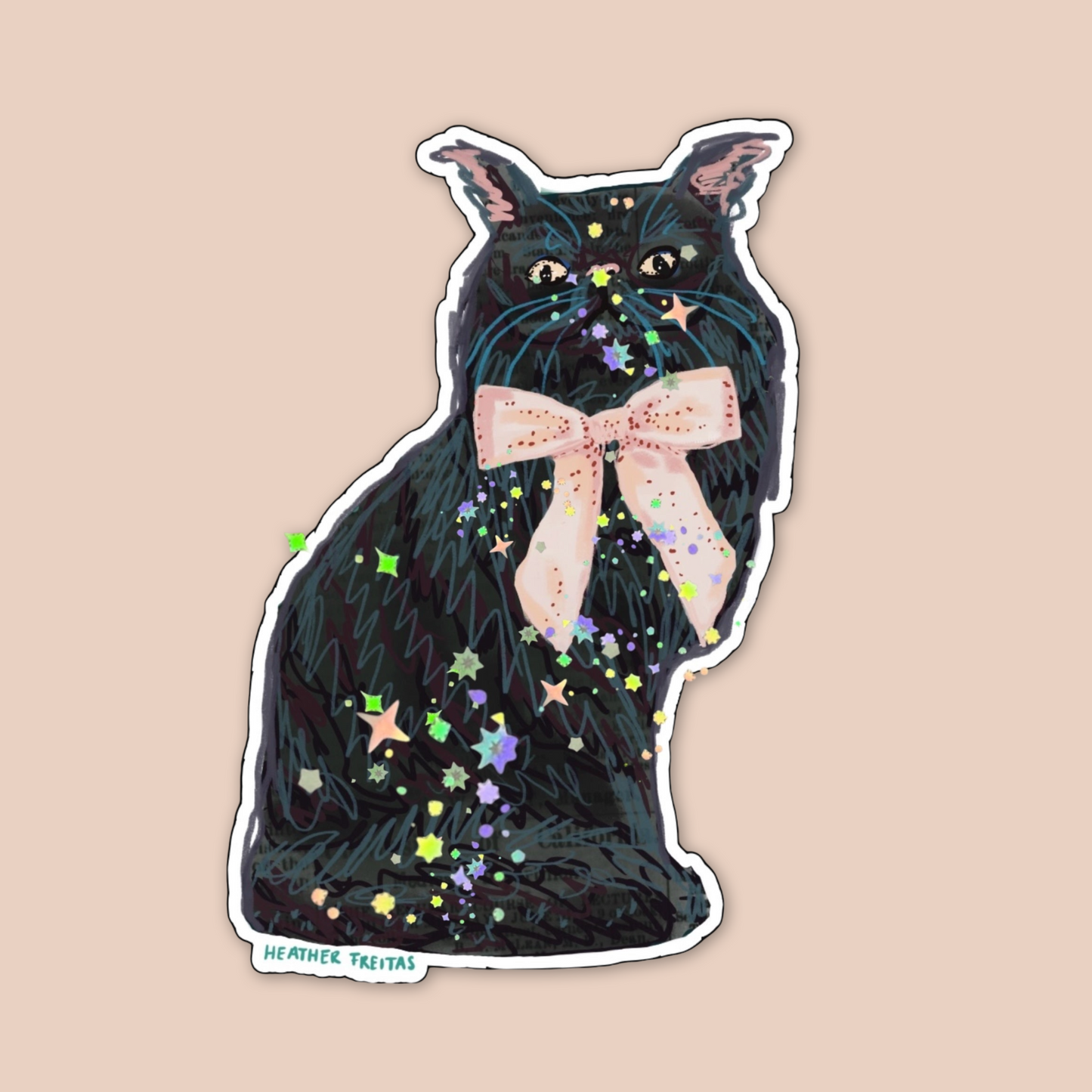 Black Persain Cat Sticker