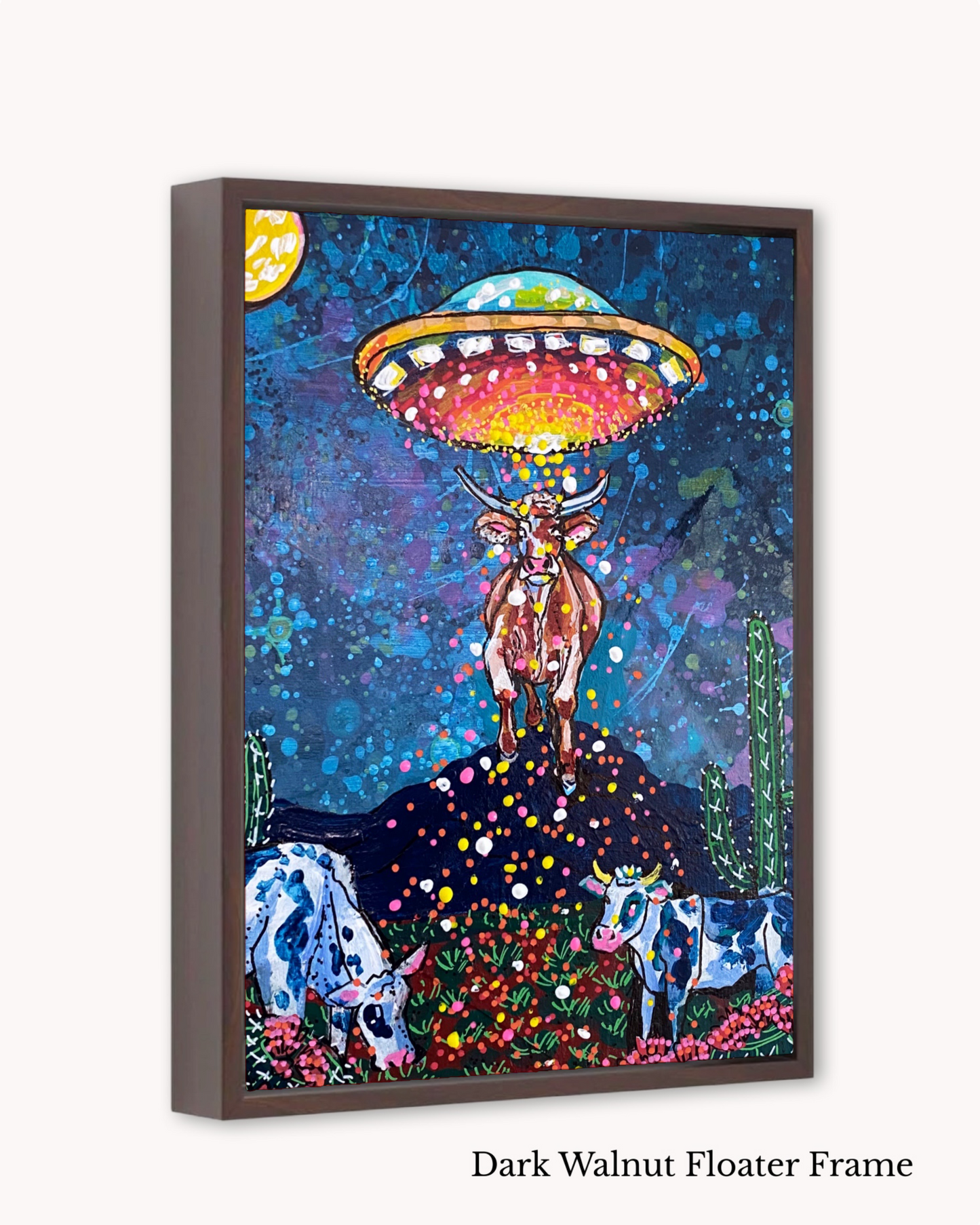 Desert Cow UFO Abduction ( Original Painting )