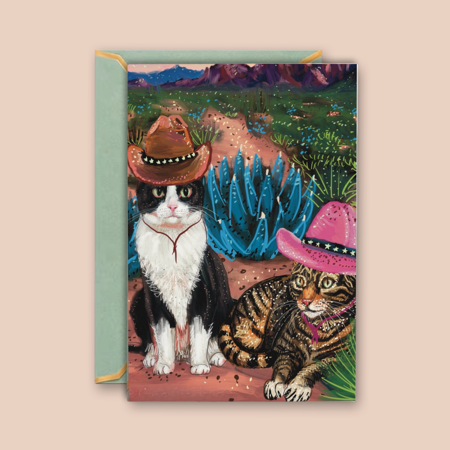 Cowboy Cats - Greeting Card / Fine Art Print
