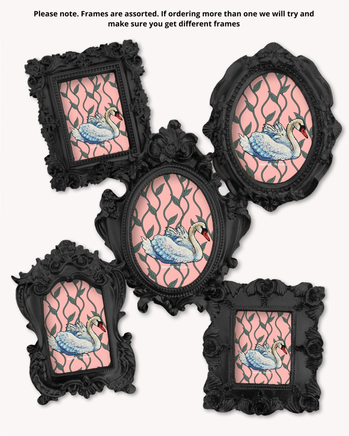 Swan - Mini framed print