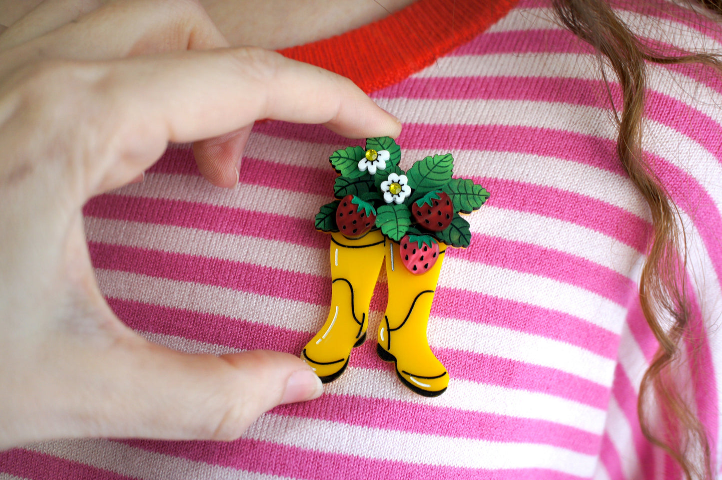 Strawberry Boots Brooch