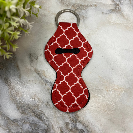 Lip Balm Chapstick Holder - #48 - Red Pattern