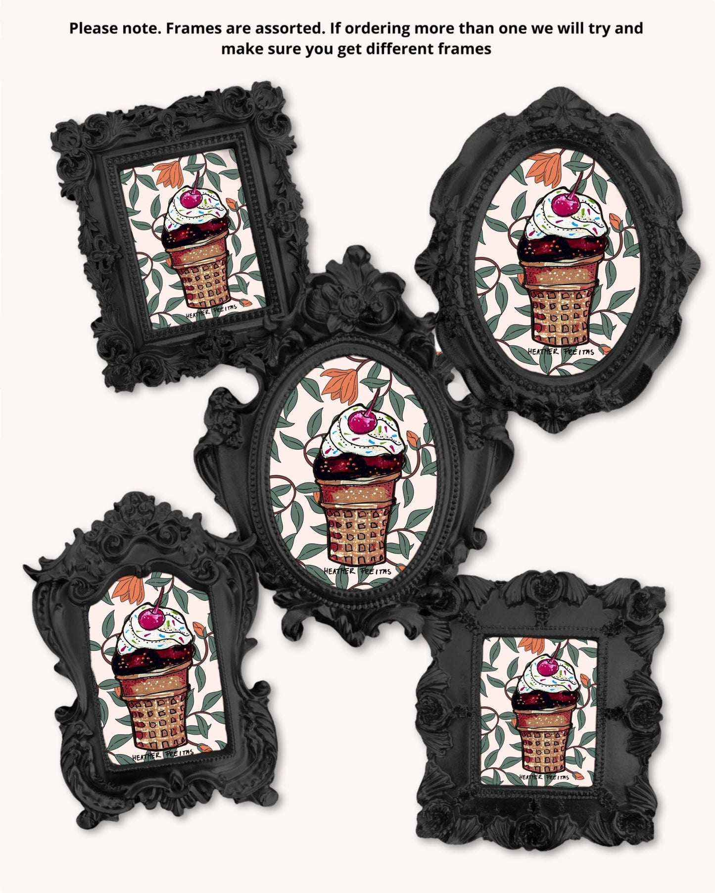 Chocolate Cream Cone  - Mini framed print