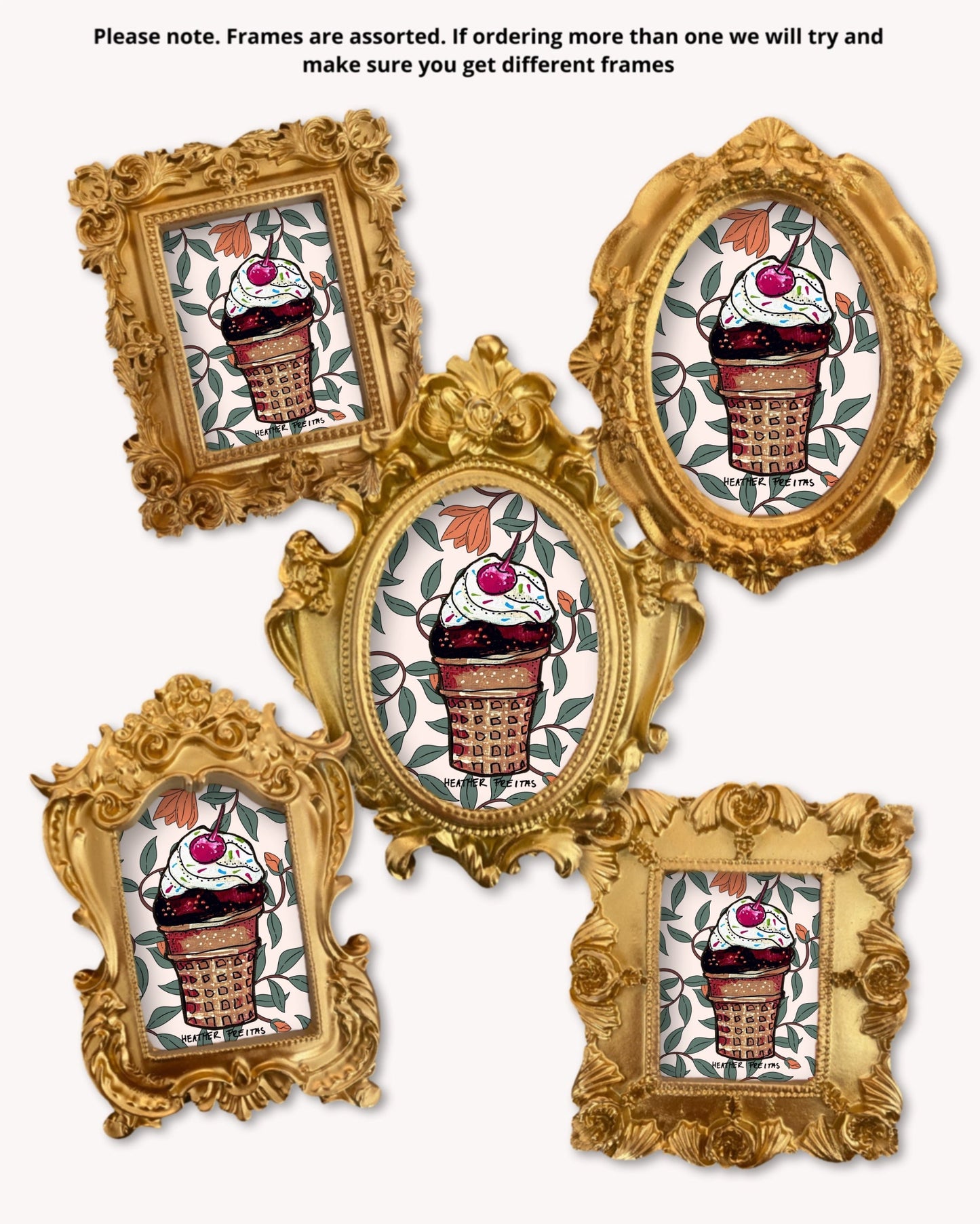 Chocolate Cream Cone  - Mini framed print