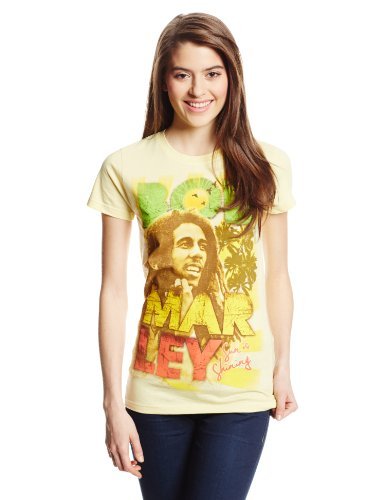 Bob Marley Bob Marley Sun Is Shining Juniors T-Shirt, Light Yellow, Large [T-Shirt]