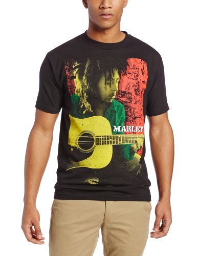 Bob Marley Zion Rootswear Men'S Bob Marley Colored Pose T-Shirt, Black, Medium [T-Shirt]