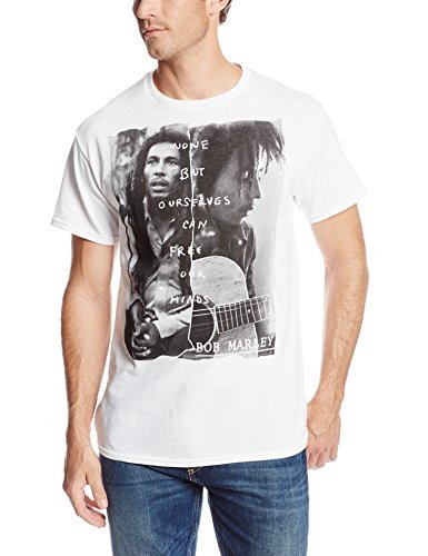 Bob Marley Zion Rootswear Men'S Bob Marley Free Our Minds T-Shirt, White, Large [T-Shirt]