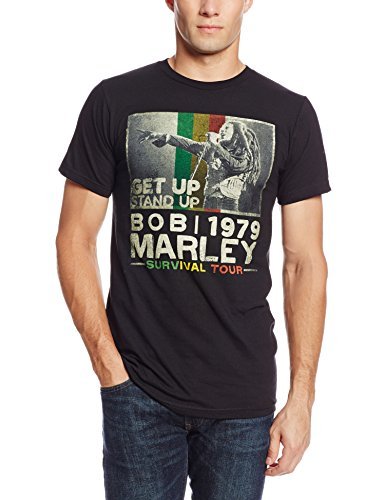 Bob Marley Zion Rootswear Men'S Bob Marley Get Up T-Shirt, Black, Medium [T-Shirt]
