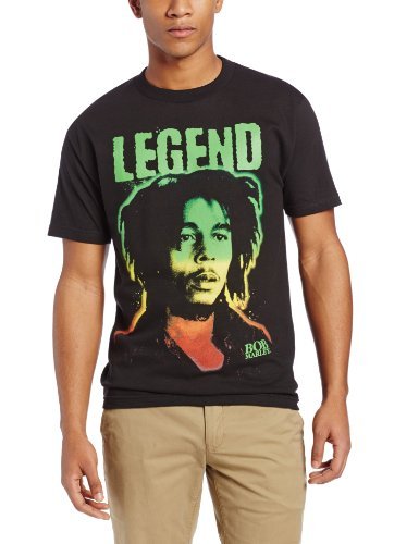 Bob Marley Zion Rootswear Men'S Bob Marley Legend Gradient T-Shirt, Black, Large [T-Shirt]