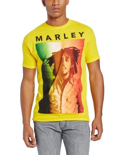 Bob Marley Zion Rootswear Men'S Bob Marley Original T-Shirt, Yellow, Small [T-Shirt]