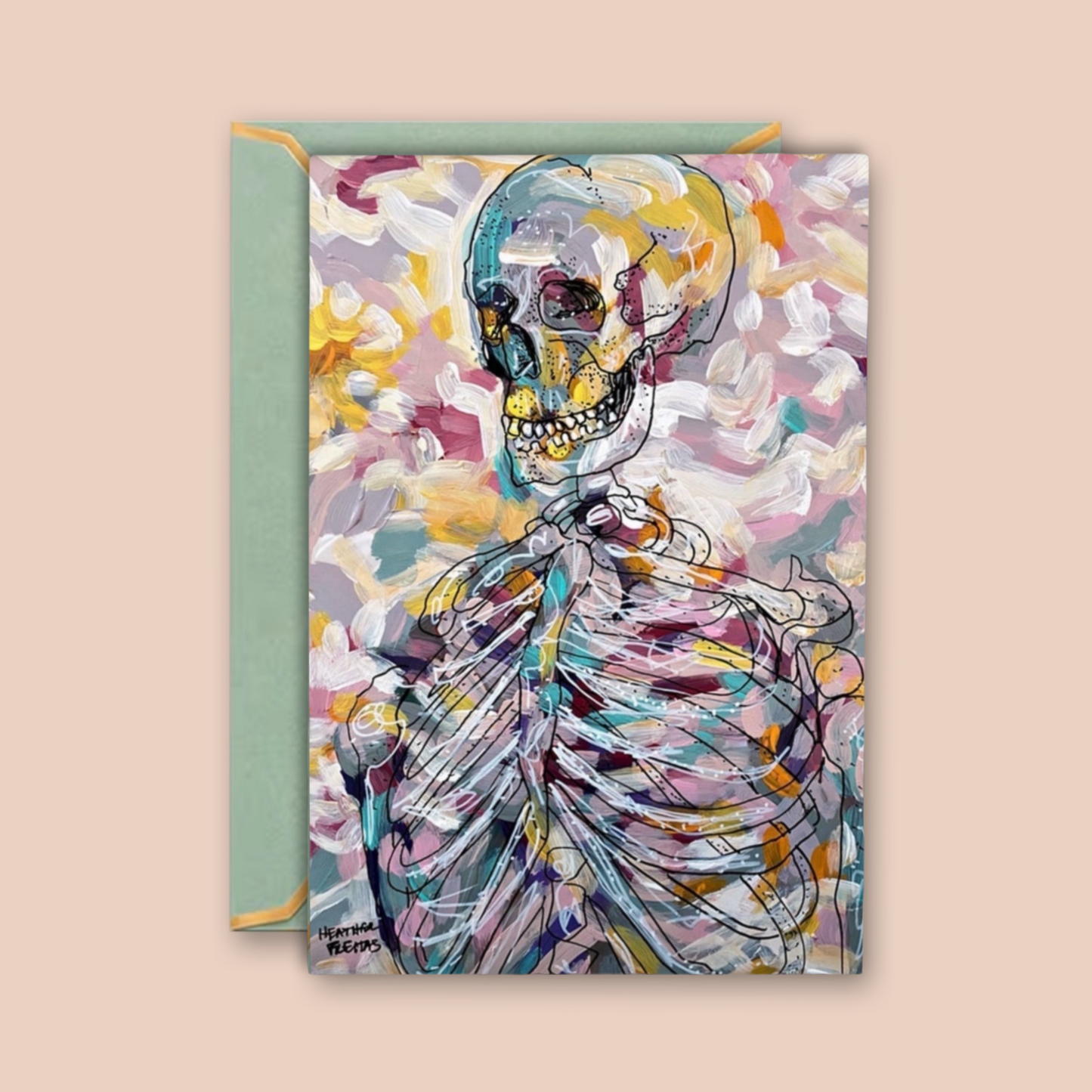 Pastel Skeleton - Greeting Card / Fine Art Print