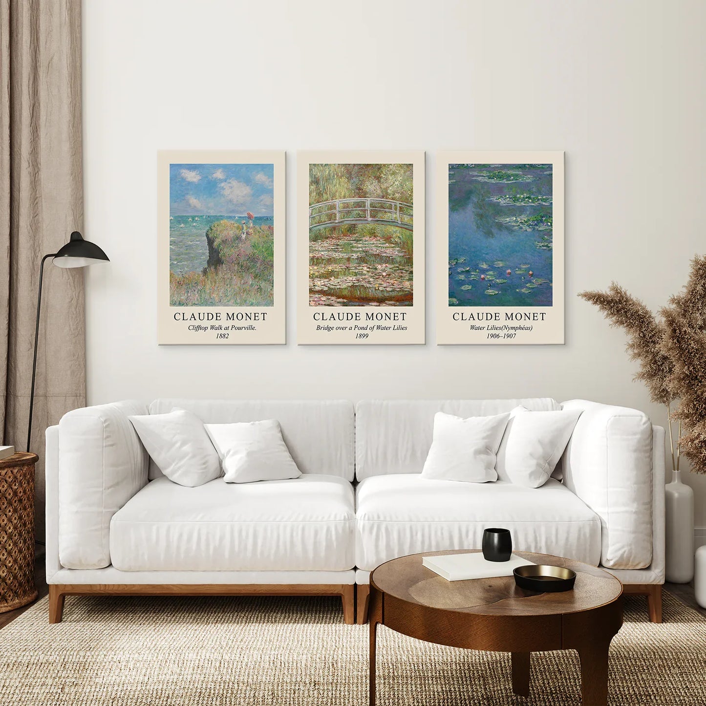 3 Piece Claude Monet Wall Art Set. Water Lilies Prints